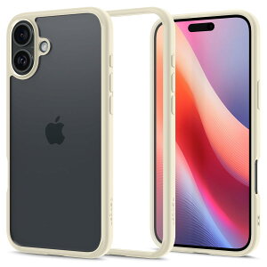 �y���������zSpigen iPhone 16 Plus �P�[�X �N���A MagSafe�Ή� �ϏՌ� �X�g���b�v�z�[�� ���ϖh�~ �o���p�[ �ČRMIL�K�i �E���g���E�n�C�u���b�h ACS08073 (�~���[�g�E�x�[�W��)
