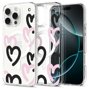 �y���������zSpigen iPhone 16 Pro �P�[�X MagSafe�Ή� �N���A �X�g���b�v�z�[�� �ČRMIL�K�i �E���g���E�n�C�u���b�h�E�}�O�t�B�b�g ACS08275 (�n�[�g�E�u���b�N�E�s���N)