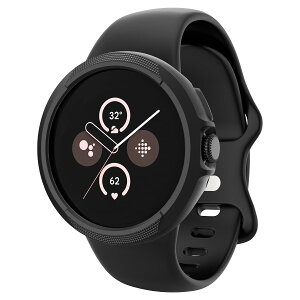 �y���������zSpigen Google Pixel Watch 3 / 2 / 1 41mm �P�[�X ���� �Ռ��z�� �ȈՂȎ��t�� �V���v�� �X���� �y�� ���菝 �h�~ �ی�J�o�[ ���L�b�h�E�G�A ACS03073 (�}�b�g�E�u���b�N)