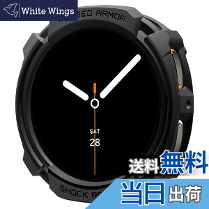 �y���������zSpigen Galaxy Watch 8 44mm �P�[�X �X�|�[�e�B�[ �f�U�C�� ���� �Ռ��z�� ���h�~ �ϏՌ� �ی�J�o�[ �M�����N�V�[�E�H�b�`�p ���M�b�h�E�A�[�}�[ ACS10006 (�}�b�g�E�u���b�N)