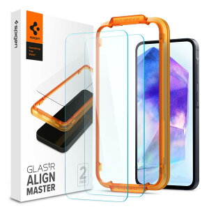 �y���������zSpigen Galaxy A55 5G �K���X�t�B���� �K�C�h�g�t�� �w��F�� �����z�� �ϏՌ� ��U�h�~�M�����N�V�[ A55 5G �Ή� alignmaster �t����� �ی�t�B���� 2����