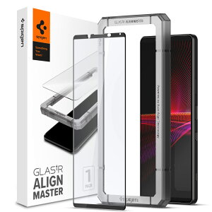 �y���������zSpigen AlignMaster �S�ʕی� �K���X�t�B���� Sony Xperia 1 III �p �K�C�h�g�t�� �\�j�[ Xperia 1 iii �Ή� �ی� �t�B���� �t���J�o�[ 1����