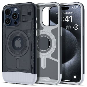 �y���������zSpigen �y�n��18�N�̋Z�p�́z iPhone 15 Pro �P�[�X MagSafe �ϏՌ� �ČRMIL�K�i�擾 ������ iMac�f�U�C�� �}�O�l�b�g���� �����Y�ی� �C�菝�h�~ MagSafe ���C�����X�[�d�Ή� �N���V�b�N�EC1