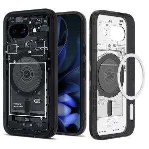 �y���������zSpigen �y�n��18�N�̋Z�p�́z Pixel 9a �P�[�X Magfit�Ή� ������ ���ϖh�~ �X�g���b�v�z�[�� �ČRMIL�K�i �E���g���E�n�C�u���b�h�E�}�O�t�B�b�g ACS09044 (�[���E�����E�u���b�N)