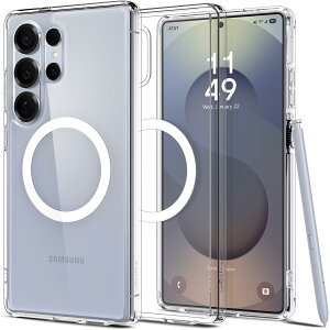�y���������zSpigen �y�n��18�N�̋Z�p�́z Galaxy S25 Ultra �P�[�X �N���A MagSafe�Ή� �ϏՌ� �X�g���b�v�z�[�� ���ϖh�~ �o���p�[ �ČRMIL�K�i �E���g���E�n�C�u���b�h�E�}�O�t�B�b�g ACS08956 (�N��