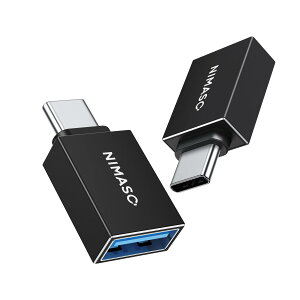 �y���������zNIMASO USB-C & USB 3 �ϊ��A�_�v�^ 2�Z�b�g (Type C - USB A 3 ���X) 5Gbps MacBook Pro/MacBook Air/iPad Pro ���̑� USB-C �[���p NAD21K391