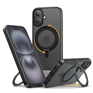 �y���������zNIMASO iPhone 16 Plus �p �P�[�X �c�����Ή� 360°��]�X�^���h�P�[�X MagSafe�Ή� �g�уX�}�z�P�[�X �����O�}�O�l�b�g���� �J�o�[ ��Phone 16 Plus �Ή� ���C�����X�[�d�Ή� �}�b�g�� �h�w