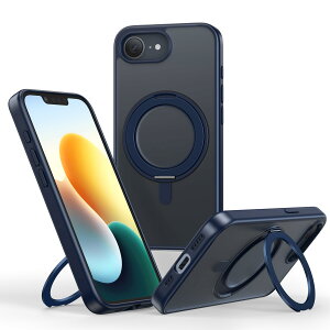 �y���������zNIMASO iPhone 16e �p �P�[�X �c�����Ή� 360°��]�X�^���h�P�[�X MagSafe�A�N�Z�T���[�Ή� �g�уX�}�z�P�[�X �����O �}�O�l�b�g���� ��Phone 16e �Ή� se4 �J�o�[ ���C�����X�[�d�Ή� �}�b