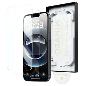 �y���������z�u�o���yBox�vNIMASO �S�����K���X�t�B���� iPhone 16e/14/13 pro/13 �p 9H+�d�x �Ռ��z�� �����K���X �����Ȃ� ���� �w��h�~ �������o �ی�t�B���� �\��t���ȒP 2���Z�b�g �A�C�t�H��16