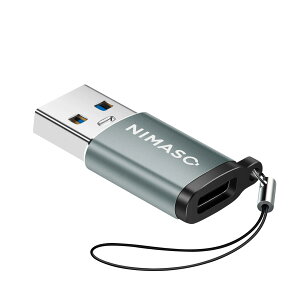 �y���������zNIMASO USB3.2(Gen2) 10Gbps USB Type-C �ϊ��A�_�v�^ (Type-C ���X to USB A �I�X)�����h�~�݌v & 10Gbps �����f�[�^�`��&QC3 �����[�d Windows 10 / Mac OS/�X�}�z/�p�\�R���ȂǂɑΉ� �����h�~�X�g���b
