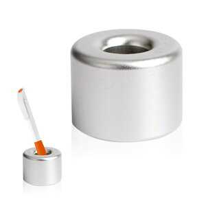 【送料無料】TVETE ペン立て 1本 ペンたて 卓上 ペン立て合金製 内孔18mm 丸型ペンホルダー シンプルなデザイン 実用的で良い ボールペン 万年筆 鉛筆 ビジネスデスク ホテル シルバー