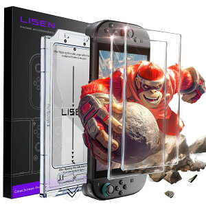 【送料無料】LISEN 対応 switch 2 保護フィルム【2枚入り】全面保護 強化ガラス 対応 スイッチ2 保護フィルム・一発貼り・自動貼り付けキット付き |対応 switch2 ガラスフィルム・気泡ゼロ・指
