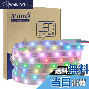 �y���������zALITOVE LED�e�[�v���C�g �C���~�l�[�V���� LED���C�g WS2812B �A�h���X�\ 5050 RGB SMD 5 m 150�s�N�Z�����F�@�h��IP67�z���C�gPCB DC5V