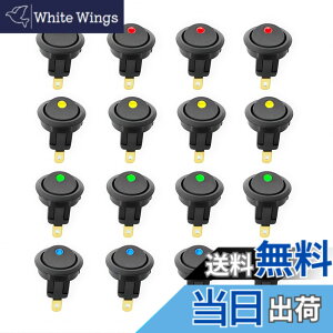 �y���������zCESFONJER 16 pcs �~�j�Ԃ̃{�[�g19mm LED�C���W�P�[�^�̃��b�J�[�X�C�b�`�A�{�^�� �~�j�ۂ� �C�b�`�A�u���[���b�h�O���[���C�G���[ DC 12V 20A 3�s���I�� - �I�t�A SPST�K���ǉ��d�q�@��