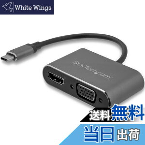 �y���������zStarTech.com USB-C - VGA/HDMI�ϊ��f�B�X�v���C�A�_�v�^ 2-in-1 USB Type-C�}���`�A�_�v�^�[ 4K/30Hz �A���~�P�[�X �X�y�[�X�O���[ CDP2HDVGA