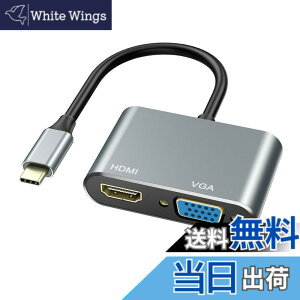 �y���������zUSB Type C to HDMI VGA �A�_�v�^�AVilcome 2 in 1 Thunderbolt 3 to VGA HDMI 4K UHD�R���o�[�^ �A�_�v�^ MacBook/MacBook Air 13inch 2018/iPad Pro 2018/Surface Go/Book 2/Galaxy S10/USB C �f�o�C�X�Ή� �c