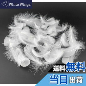 【送料無料】Kingsie 天然 羽根 100枚セット フェザーシャワー 羽シャワー 手芸素材 結婚式 ウエディング 演出 (ホワイト)