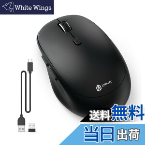 �y���������ziClever ���C�����X�}�E�X �f���A�����[�h �����}�E�X Bluetooth type-C�[�d�� �}�E�X 2.4GHz �É� 7���{�^�� 800/1200/1600/2400 DPI 3��f�o�C�X�����ڑ��\Windows XP/Vista/7/8/10�AMac�AiPad OS�AiOS