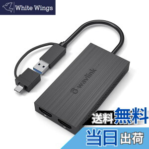 �y���������zWAVLINK USB 3.0A/type-C-�f���A�� HDMI �A�_�v�^�[ 2K�o�� �~�j�h�b�L���O�X�e�[�V����/�� ��4K�i3840x2160 @ 30Hz�f�B�X�v���C�o��/1x1440P�Ή� HDMI�o�̓|�[�g/1x1080P�Ή� HDMI�o�̓|�[�g1xUSB 3.0