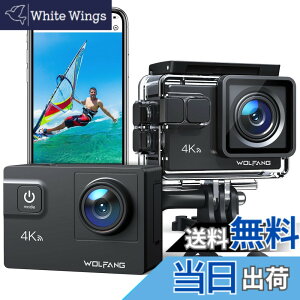 �y���������zWOLFANG �A�N�V�����J���� 4K 24MP�����J���� WiFi�@�\ �ϗh�� ���[40���[�g�� HDMI�o�� 1350mAh��e�ʃo�b�e���[2���� 170°�L�p�����Y �����R�� �w�b�h�Z�b�g�J���� �O���}�C�N �L�x��