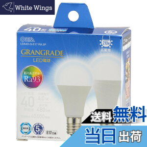 �y���������z�I�[���d�@ LED�d�����` E17 40�`����/40W���� �����F Ra93�����F �����Ή� �f�M�ގ{�H���Ή� �~�j�N���v�g���` 5�N 2�� LDA4D-G-E17 RA 2P 06-5562 OHM