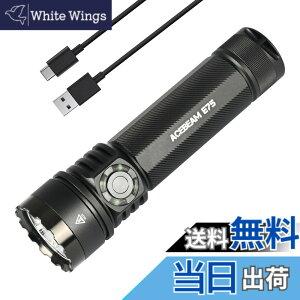 �y���������zACEBEAM E75 ���邢�����d�� LED�t���b�V�����C�g 4500���[���� ���P�x ���� USB-C�[�d�� IP68�h�� ���^ �n���f�B���C�g ���[�N���C�g �L�����v �o�R �{���~�� �h�� ��d�΍� �ً}�p