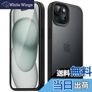�y���������zJETech �}�b�g�P�[�X iPhone 15 Plus 6.7�C���`�p �ϏՌ����~���^���[�O���[�h�̗����h�~ ������̔������̔w�ʓd�b�J�o�[ �w��h�~ (�u���b�N)