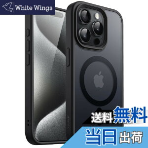 �y���������zJETech iPhone15ProMax 6.7�C���`�i15 Pro Max�j�p �}�O�l�b�g �P�[�X MagSafe�ɑΉ� �������̃}�b�g�w�� ���^ �ϏՌ� �J�o�[ (�u���b�N)