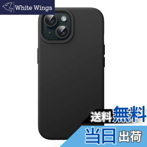 �y���������zJETech iPhone 15 Plus 6.7�C���`�p �V���R���P�[�X �V���L�[�\�t�g�^�b�`�t���{�f�B�ی�P�[�X�ϏՌ��J�o�[ (�u���b�N)