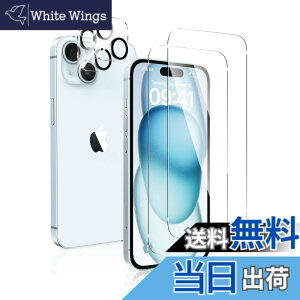 �y���������zMaxku iPhone 15 Plus�p�K���X�t�B����+�J�����t�B���� iPhone15 Plus�p �����Y�ی�+iPhone 15Plus�p �t���ی�t�B���� ���{���Ɏq�f�ލ̗p �����ߗ� ���^ �d�x9H ��U�h�~���� 2.5D ���E���h�G