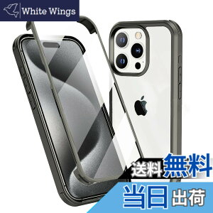 �y���������zMQman iPhone15Pro �P�[�X ���ʓ��� �O�ʃK���X+�w��PC�v���[�g 360°�S�ʕی� 100����ʃ^�b�`���x �ϏՌ� �����K���X �t�����g+�o�b�N�v���[�g �y�� ���C�����X�[�d�Ή� �O�� ���� �J