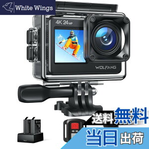 �y���������zWOLFANG GA200 �A�N�V�����J���� �y�}�C�N�t���z4K 24MP �h��40M �f���A���X�N���[���J���� EIS��U��␳ WiFi�����\�ȍL�p Vlog�J���� (�[�d��A2�̃o�b�e���[�A�����R���ƃA�N�Z