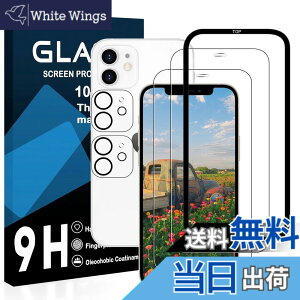 �y���������z�Ή� iPhone 12 �K���X�t�C�����y2���t���t�B���� + 2�������Y�ی�t�B���� + �K�C�h�g�t���z��p�ق�12 �����K���X �t�� �A�C�t�H�� 12 �ی�t�B���� ���Y���Ɏq�f�� ������ ���ϋv 