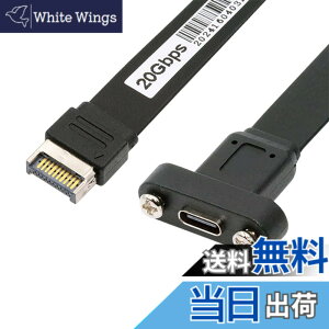 �y���������zNFHK USB 3.2 20�s�� Type-E IDC �t�����g�p�l���w�b�_�[����USB-C Type-C���X�����P�[�u�� 20Gbps �p�l���}�E���g�l�W�t��