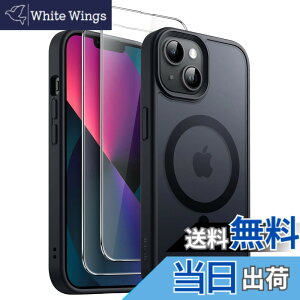 �y���������zJETech 3 in 1 iPhone 13 mini 5.4 �C���`�p �}�O�l�b�g �P�[�X 2�������K���X�t�B�����t�� MagSafe�Ή� �������}�b�g�o�b�N �ϏՌ��X�}�z�J�o�[ (�u���b�N)