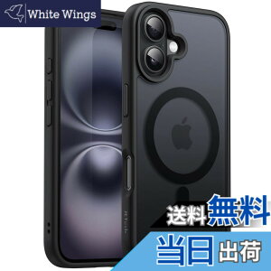 �y���������zJETech iPhone 16 Plus 6.7�C���`�p �}�O�l�b�g �P�[�X MagSafe�ɑΉ� �������̃}�b�g�w�� ���^ �ϏՌ� �J�o�[ (�u���b�N)
