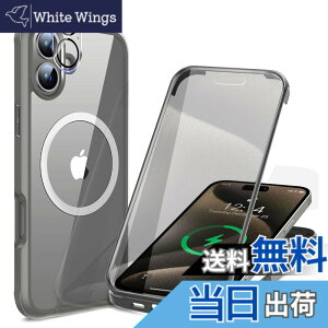 �y���������z�y���ʋ����K���X�E���ٓI�ȑϏՌ����zHAUTRKBG iPhone 16 Plus �p �P�[�X �N���A �S�ʕی� [MagSafe�Ή�] [�J�����t�C������] ���^�b�`�p�l�����x �}�O�Z�[�t ���C�����X�[�d�Ή� ��