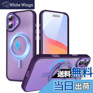 �y���������zQUEASON�yiPhone 16Plus �p MagSafe�Ή� �P�[�X�z360°��]�X�^���h ���C�����X�[�d�Ή� ��phone16plus �p �P�[�X �����O�t�� �ČRMIL�K�i iphone16�v���X �p �X�}�z�P�[�X �������� �����h�~ phon