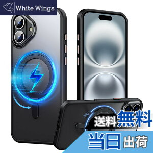 �y���������zPRODELI �P�[�X For iPhone 16 Plus ��p �J�o�[ �N���A 360°��]�X�^���h MagSafe�Ή� �ČRMIL�K�i �ϏՌ� �w��h�~ ���C�����X�[�d�Ή� �����h�~ �����Y�ی� �C�菝�h�~ �����O �}�O�l�b