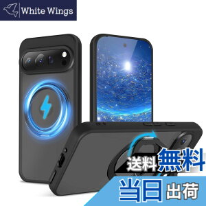 �y���������zQUEASON�yGoogle Pixel 9/9Pro �ʗp MagSafe�Ή� �P�[�X�z360°��]�X�^���h ���C�����X�[�d�Ή� pixel9 pro �p �P�[�X �����O�t�� �ČRMIL�K�i �O�[�O���s�N�Z��9 �p �X�}�z�P�[�X magsafe ������