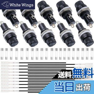 �y���������zXiatiaosann 10�� �p�l���}�E���g�q���[�Y�z���_�[ 5X20mm 250V AC 10A 125V AC 15A �u���b�N �X�N�����[�L���b�v�q���[�Y�z���_�[ 10A/15A ���f�q���[�Y�t�� 18AWG�[�q�P�[�u�� ���W�I�����X�e