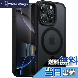 �y���������zJETech iPhone 16 Pro Max 6.9�C���`�p �}�O�l�b�g �P�[�X �J�����R���g���[���L���v�`���{�^�� MagSafe�ɑΉ� �������̃}�b�g�w�� ���^ �ϏՌ� �J�o�[ (�u���b�N�`�^�j�E��)