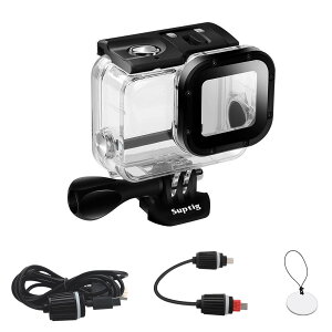 �y���������zSuptig �����p�h���P�[�X �ی�n�E�W���O GoPro Hero 7 Black Hero 5 Gopro Hero 6 �����[�d�p �ő�164�t�B�[�g (50m) �h�� �F�F�u���b�N