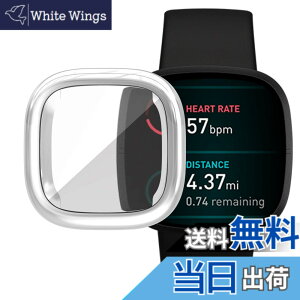 �y���������zFitbit Versa 3 �P�[�X Fitbit Sense �\�t�g�P�[�X�yELMK�z�S�ʕی� �ϏՌ� �_�炩�� ���b�L �E���ȒP TPU �E�I�b�` �ی�P�[�X �����^ �J�o�[ �F�F�V���o�[�A�T�C�Y�FFitbit Versa 3/Sense