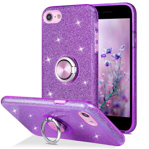 �y���������zWisdompro iPhone SE 2022/2020 (��3/2 ����) iPhone 8/7 �p �P�[�X �����O�t�� �L���L�� 360°��]�X�^���h TPU �ϏՌ� �o���p�[�J�o�[ ���킢�� ���炫�� �������� (�s���N) �F�F�p�[�v���A�T�C
