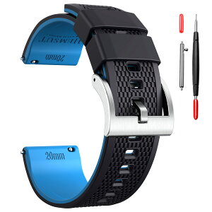 �y���������zHemsut ���v�V���R���o���h 18 mm�A20 mm�A22 mm �N�C�b�N�����[�X���o�[�X�g���b�v �\�t�g�Ȍ����p�x���g 10�F����I���ł� �F�FBlack-Blue-Silver�A�T�C�Y�F22MM