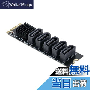 �y���������zCablecc NGFF �L�[ B+M ���� SATA 3.0 6Gbps 5�|�[�g �A�_�v�^�[ �R���o�[�^�[ �|�[�g JMB575 2280 �F�FBlack B/M-key to 5 SATA