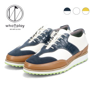 Robertson ロバートソン ゴルフシューズ 牛革 VIBRAMソール EVA 撥水 抗菌防臭 吸水速乾 高機能ライニング材 スニーカー おすすめ タウンユース 個性 普段履き whooplay フープレイ whoop-de-doo フープ