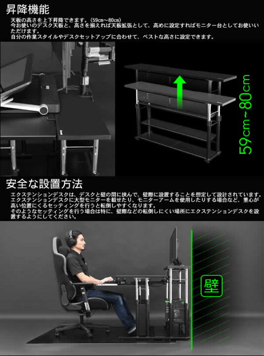 楽天市場】【送料無料・代引き不可】Bauhutte エクステンションデスク 
