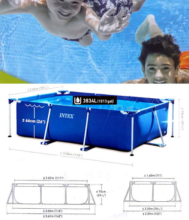楽天市場】【送料無料】プールカバー付INTEX社製 3m大型フレームプール  